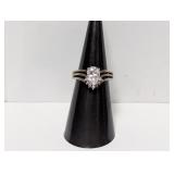 .925 Sterl CZ Pear Shape Ring Sz 6