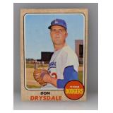1968 Topps Baseball Don Drysdale HOF 145 Surface