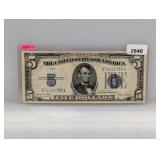 1934-D Blue Seal $5 Silver Certificate