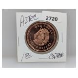 1oz .999 Copper Aztec Round