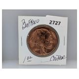 1oz .999 Copper Buffalo Round