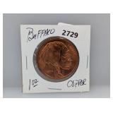 1oz .999 Copper Buffalo Round