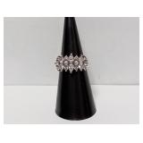 .925 Sterl CZ Stone Cluster Ring Sz 6