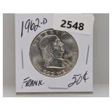 1962-D 90% Silv Franklin Half $1 Dollar