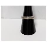 .925 Sterl Square Alternating CZ Stone Band Sz 8