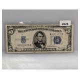 1934-C Blue Seal $5 Silver Certificate