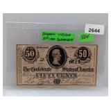 1864 Richmond VA Confederate 50 Cents
