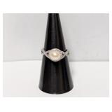.925 Sterling Adjustable Pearl Ring
