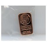 1oz .999 Copper Buffalo Art Bar
