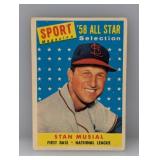 1958 Topps Stan Musial All-Star Corners/Paper Loss