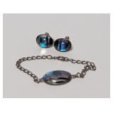 7" .925 Sterling Earring & Bracelet Palm Tree Set