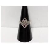 .925 Sterling Marcasite Ring Sz 7 Missing Stones
