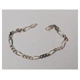 8" .925 Sterling Figaro Chain Bracelet