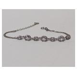 7-8" .925 Sterling Clear Stone Bracelet