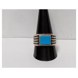 .925 Sterling Turquoise Ring Sz 11