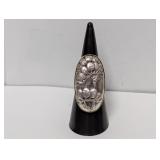 .925 Sterling Tree Design Ring Broken Band Sz 7