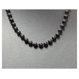 18" .925 Sterl Black Beaded Necklace