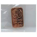 1oz .999 Copper Buffalo Art Bar