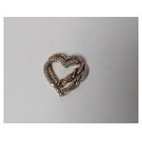 .925 Sterling Double Heart Diamond Pendant