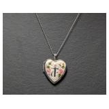 18" .925 Sterling Cross Locket Necklace