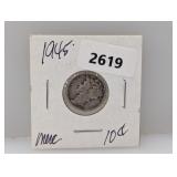 1945 90% Silv Mercury Dime