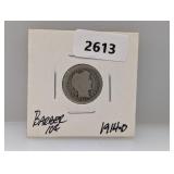 1914-D 90% Silv Barber Dime