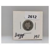 1911 90% Silv Barber Dime