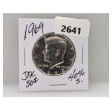 1969 40% Silv JFK Half $1 Dollar