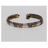 7" .925 Sterl Tri Color Bracelet