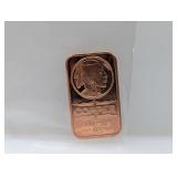 1oz .999 Copper Buffalo Bar