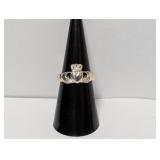 .925 Sterl Claddagh Style Ring Sz 7