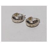 .925 Sterl Silv Hoop Earrings