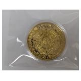 Gold Layered Clad Mayan Calendar Medallion