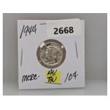 1944 AU/BU 90% Silv Mercury Dime