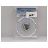 PCGS 1959 MS66FB 90% Silv Roos Dime