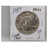 1987 1oz .999 Silv Eagle $1 Dollar