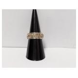 .925 Sterl Woven Band Sz 7