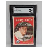 1959 Topps SGC 2 #10 Mickey Mantle HOF Yankees