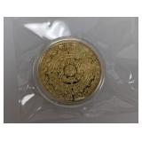 Gold Layered Clad Mayan Calendar Medallion