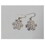 .925 Sterl Snowflake Dangle Earrings
