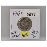 1942-S 35% Silv UNC War Nickel