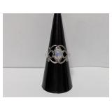 .925 Sterl Moonstone Cabochon 8Ring Sz