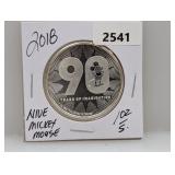 2018 1oz .999 Silv Mickey Mouse NIUE