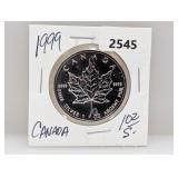 1999 1oz .999 Silv Canada Maple Leaf