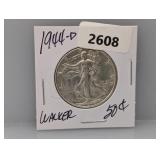 1944-D 90% Silv Walker Half $1 Dollar
