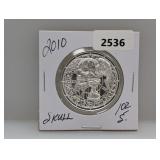 2010 1oz .999 Silv Skull Round