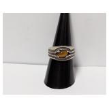 .925 Sterl Tigers Eye Ring Sz 8