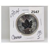 2014 1oz .999 Silv Canada Maple Leaf