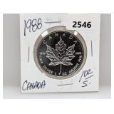 1988 1oz .999 Silv Canada Maple Leaf