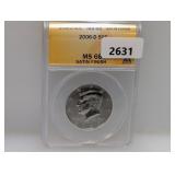ANACS 2006-D MS68 Satin JFK Half $1 Dollar